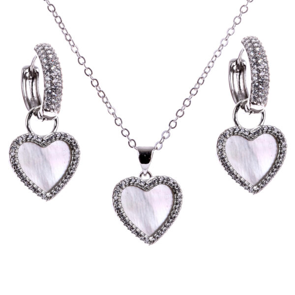 "Heart" M.O.Pearl Silver ehete komplekt