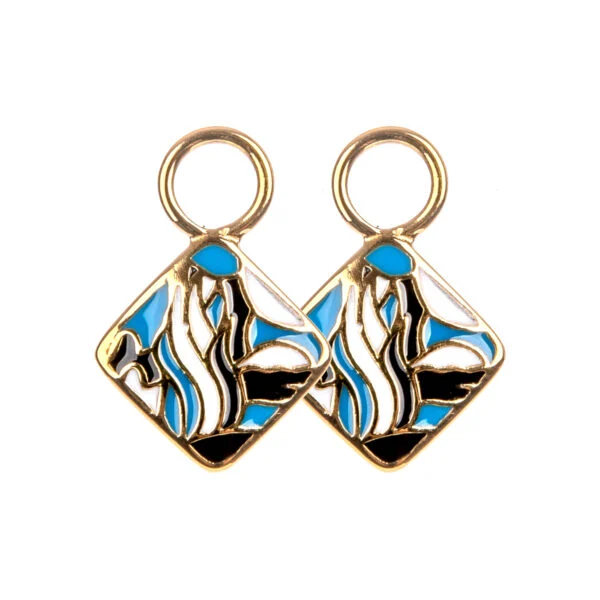 "Blue Trio" emali Euphoria Gold riipukset