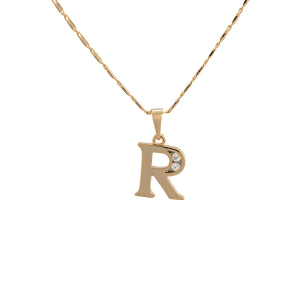 R initial with pendant Gold necklace