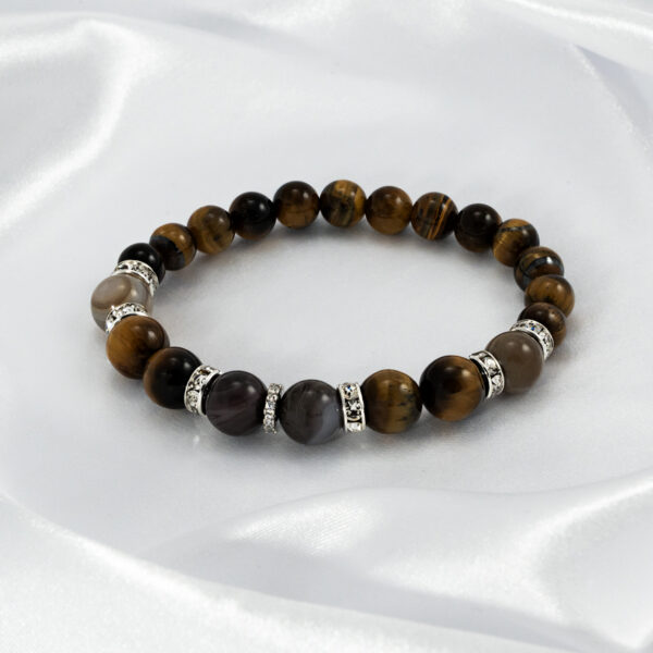 Heartwarming bracelet with tiger eye and Botswana monkeyfish