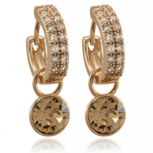 Золотой ореол Regular + светлый колорадский топаз Midi Gold mix & match
