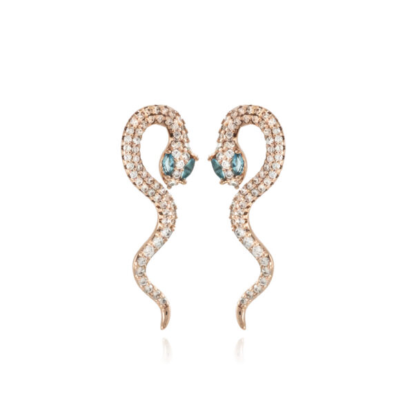Aquamarine Snake Rose Gold ripatsid