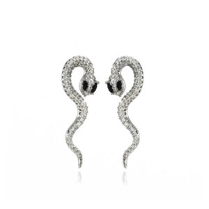 Jet Hematite Snake Siver ripatsid