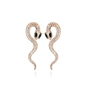 Jet Hematite Snake Rose Gold ripatsid