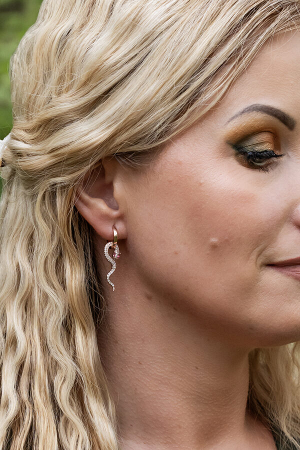 Vaaleanpunainen käärme Rose Gold riipukset - Kuva 2