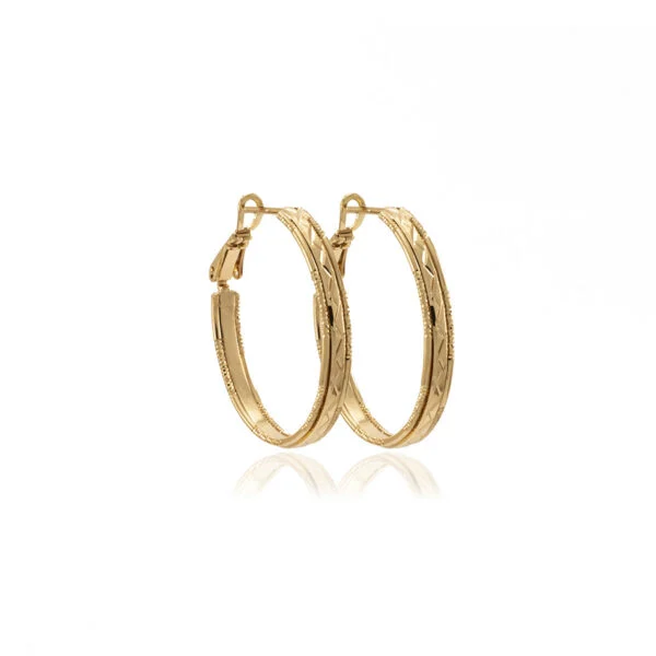 Golden Engrave Hoops