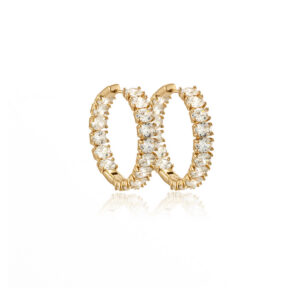 Golden Crystal Hoops