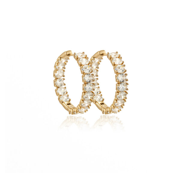 Golden Crystal Hoops