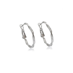 Silver Edge Hoops