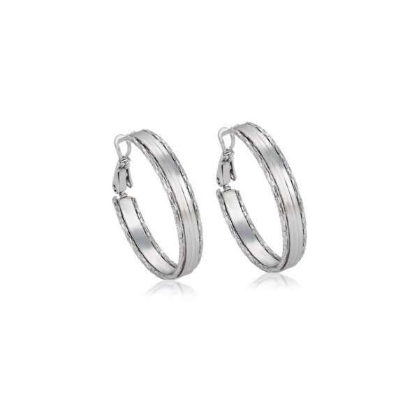 Silver Engrave Hoops