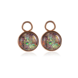 Aurora Opal Shimmer Button Gold pendants