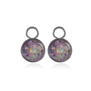 Aurora Opal Shimmer Nööp Silver ripatsid