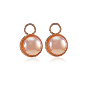 Cream Pearl Button Gold Pendants