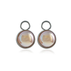 Cream Pearl Nööp Silver Pendants