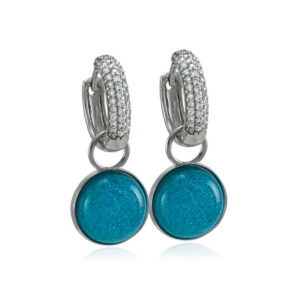 Sparkle Blue Nööp Silver mix & match