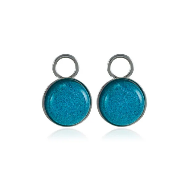 Sparkle Blue Nööp Silver pendants