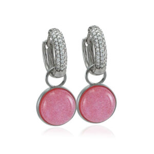 Sparkle Pink Nööp Silver mix & match