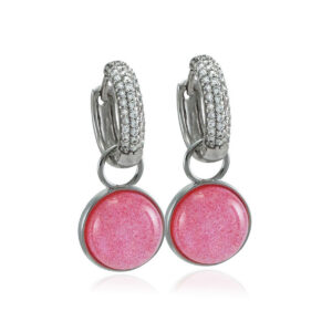 Sparkle vaaleanpunainen painike hopea mix & match