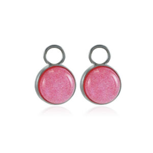 Sparkle Pink Nööp Silver Pendants