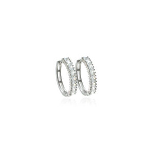 Silver Crystal Hoops