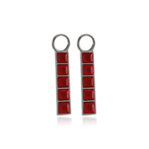 "Coral Red" Pisa Silver ripatsid