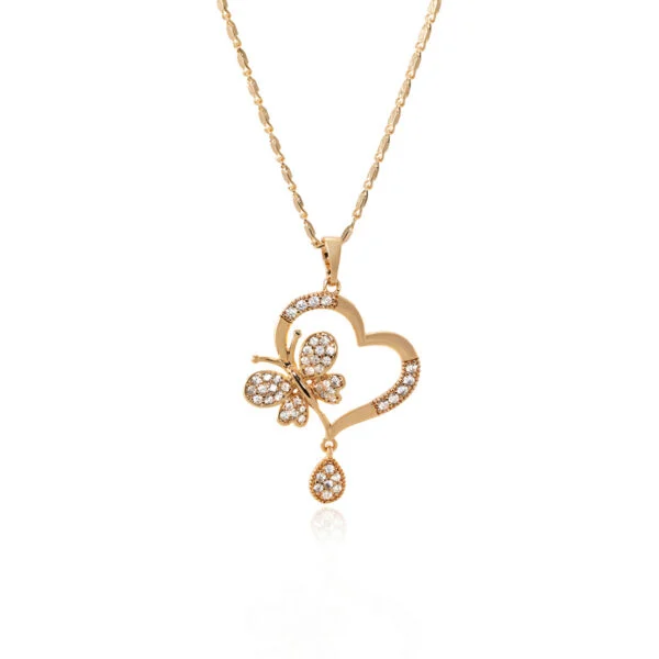"Golden Love Butterfly" necklace