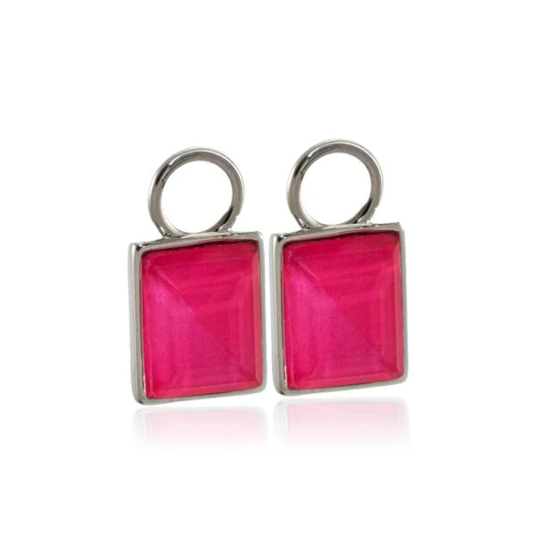 Neon Pink Candy Silver Pendants