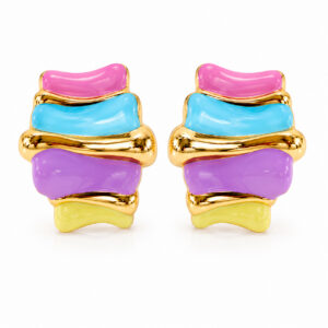 Golden Rainbow Waves Studs
