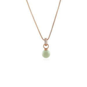 Crystal Pastel Green Pearl Gold kaelakee